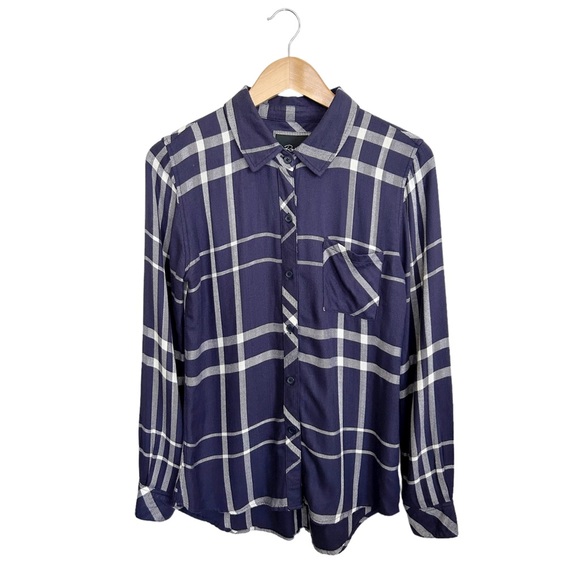 Rails Lurex Hunter Plaid Button Front Plaid Shirt Size XS - Picture 3 of 13